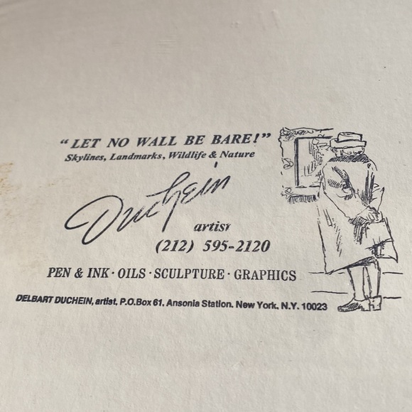 Statue of Liberty with Boats - Signed “Duchein” - Picture 3 of 5